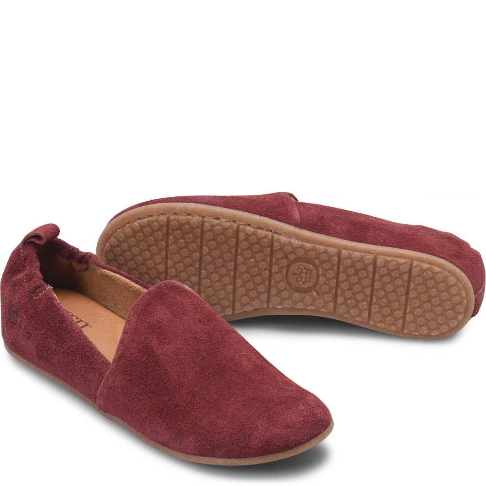 Born Margarite Slip-Ons Dark Brick Suede Product ID-0arPbui0