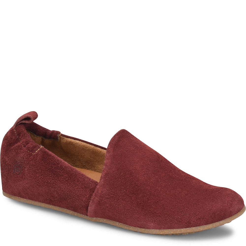 Born Margarite Slip-Ons Dark Brick Suede Product ID-0arPbui0