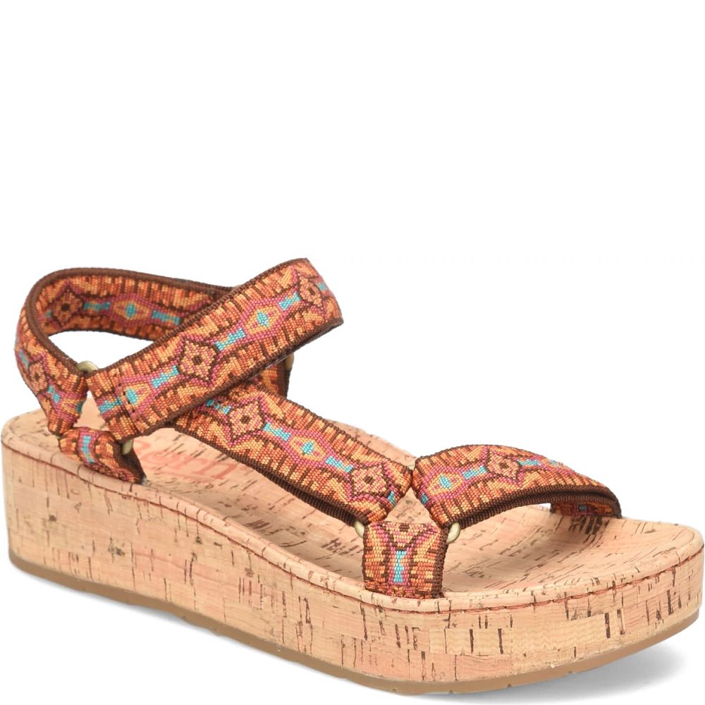 Born Sirena Colors Sandals Orange Fabric Product ID-1ZCqymXn