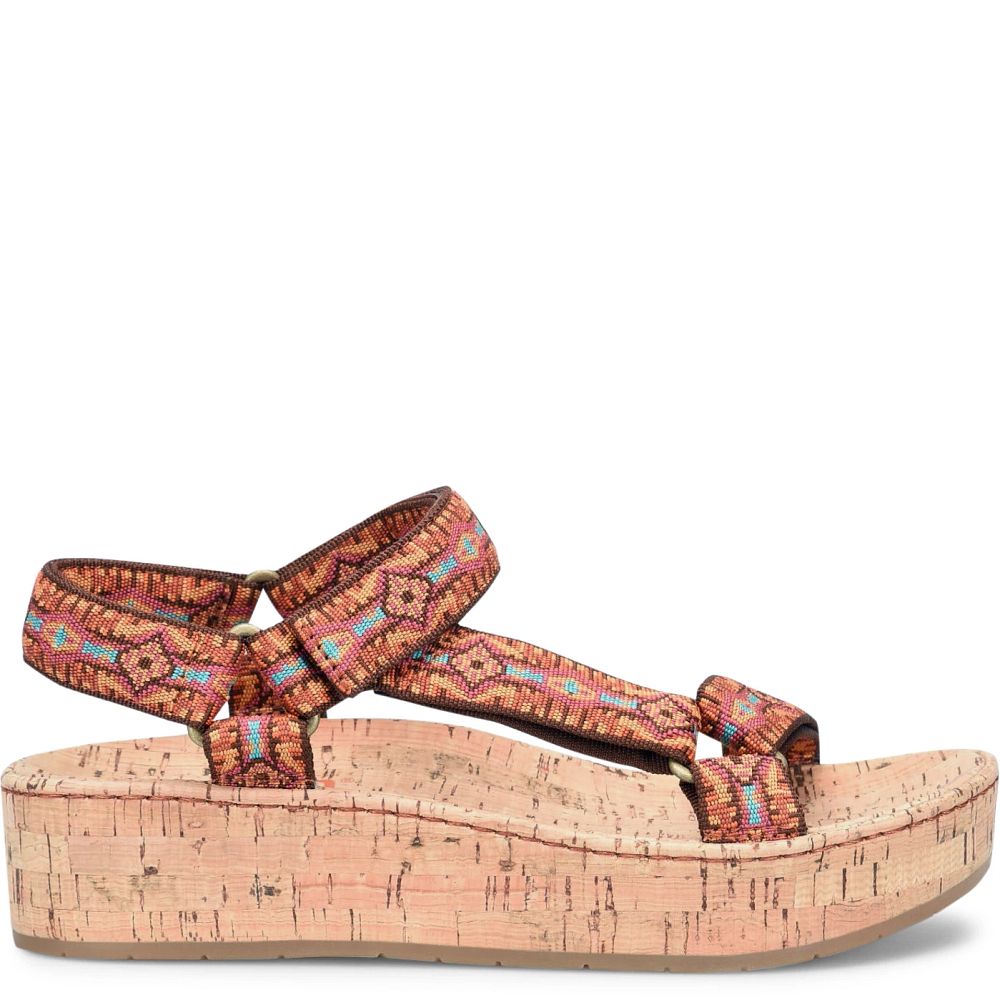 Born Sirena Colors Sandals Orange Fabric Product ID-1ZCqymXn