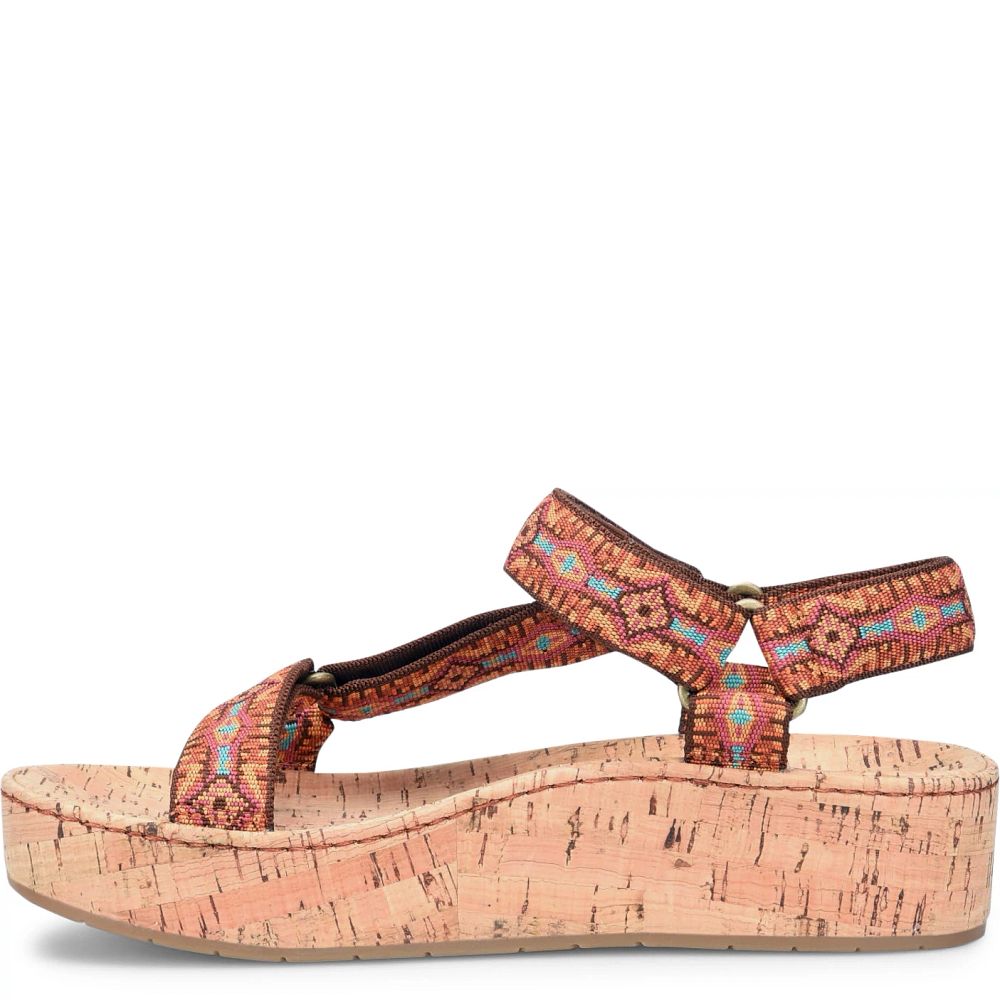 Born Sirena Colors Sandals Orange Fabric Product ID-1ZCqymXn