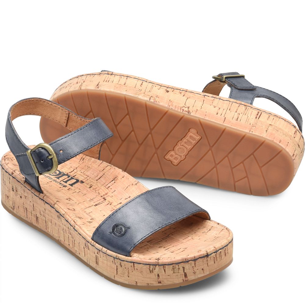 Born Sari Sandals Navy Oceano Product ID-5ajdNIuI [BornShoes-207]
