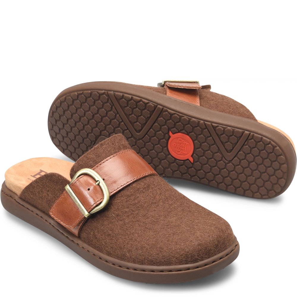 Born Lia Clogs Cognac Felt Combo Product ID-5pcLpBQH