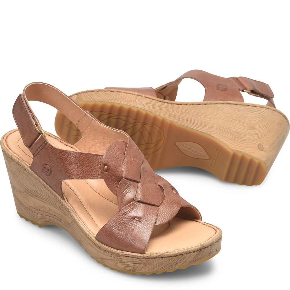 Born Nina Sandals Brown Luggage Product ID-7C8zHSkL