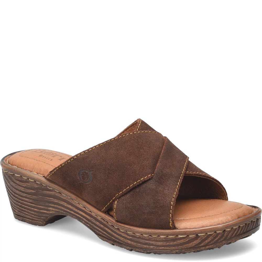 Born Teayo Basic Sandals Dark Brown Distressed Product ID-C5P01wA3