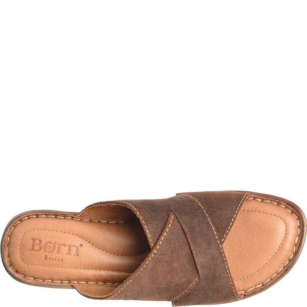 Born Teayo Basic Sandals Dark Brown Distressed Product ID-C5P01wA3