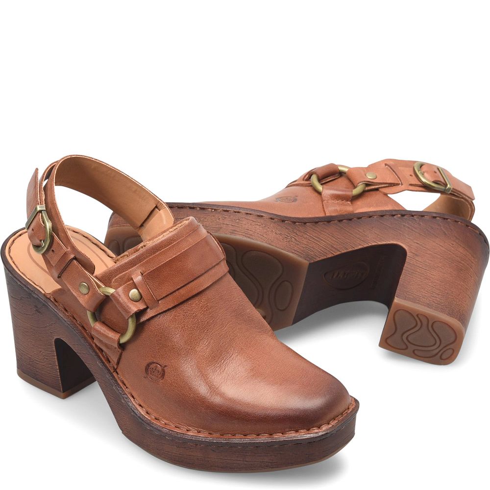 Born Hudson Clogs Cognac Brown Product ID-CeV1oMSl