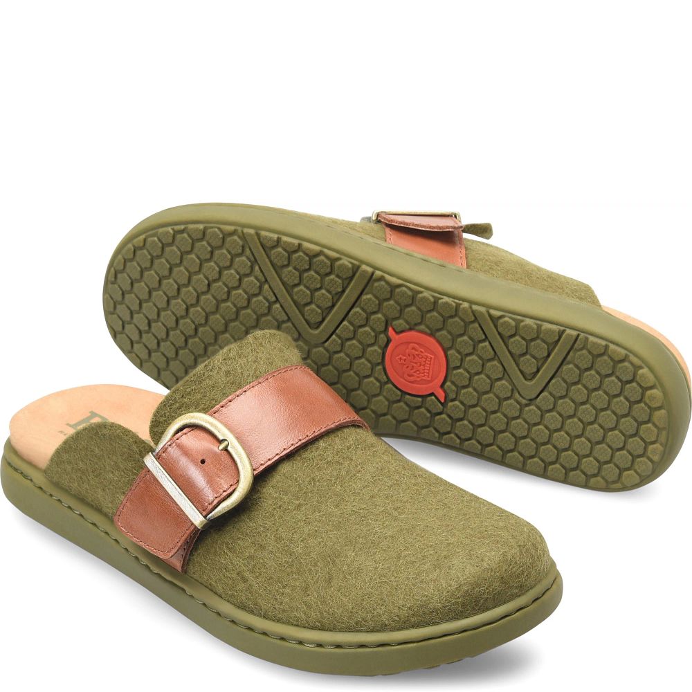 Born Lia Clogs Dark Military Felt Combo Product ID-H7ikHdsQ