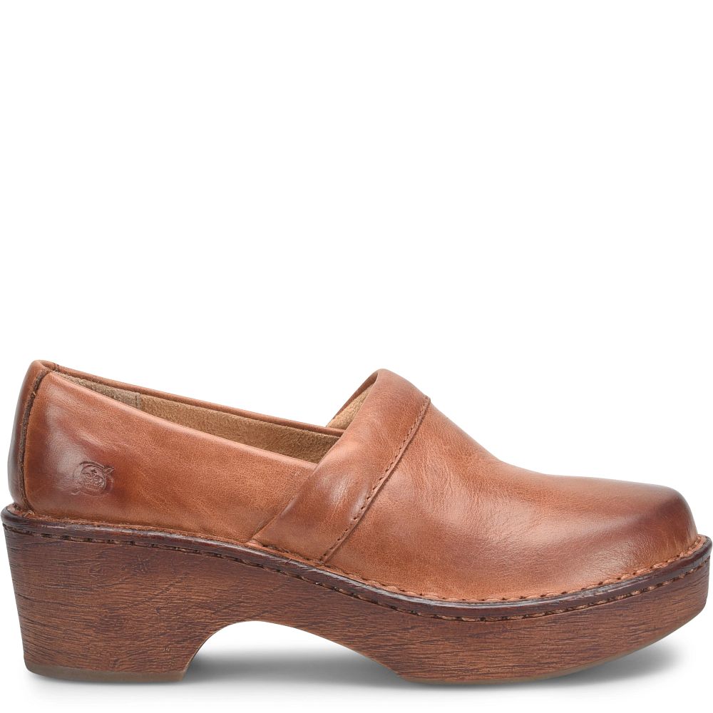 Born Freya Clogs Cognac Brown Product ID-I7Qhcrvf