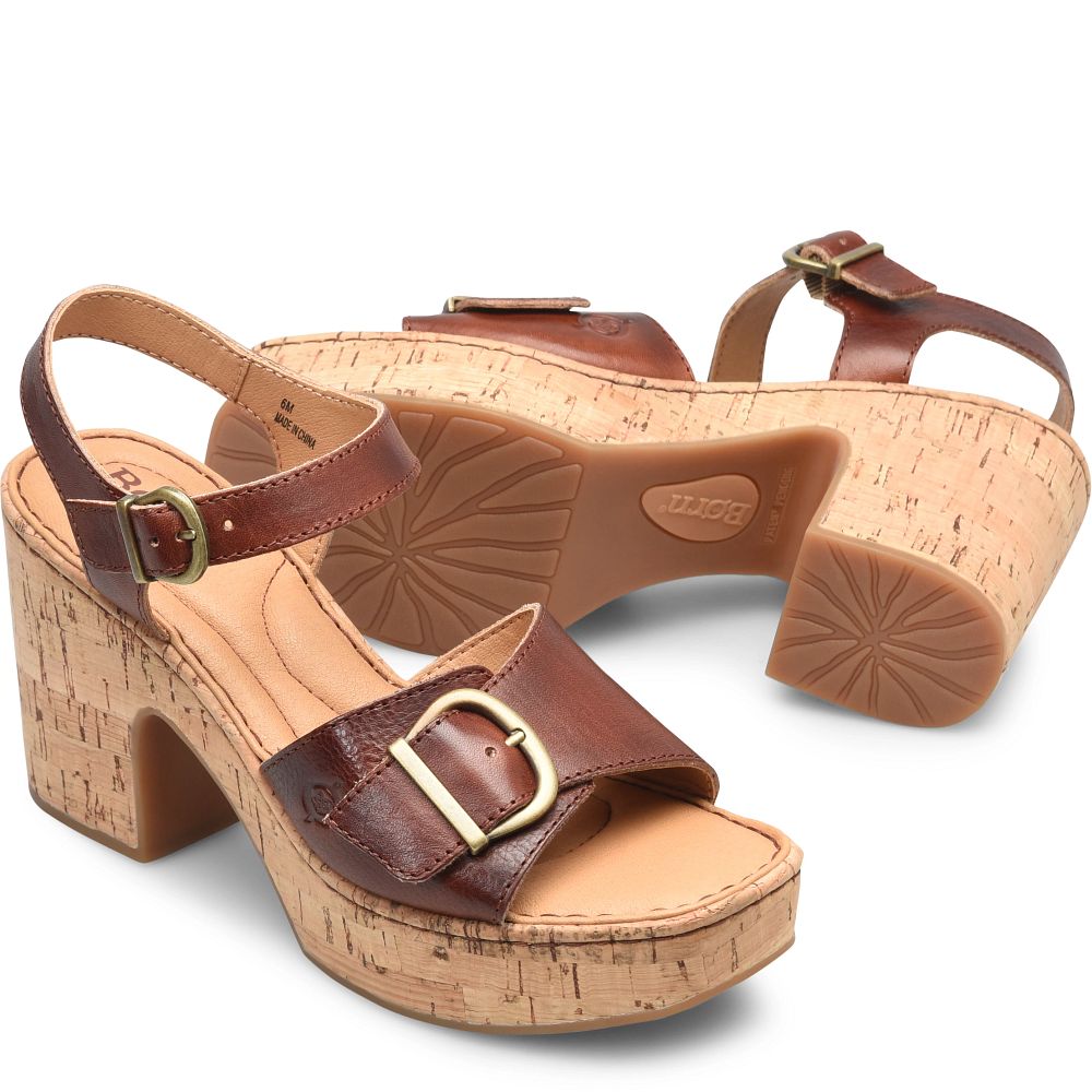 Born Browyn Sandals Dark Tan Bourbon Product ID-IfXJRoDP