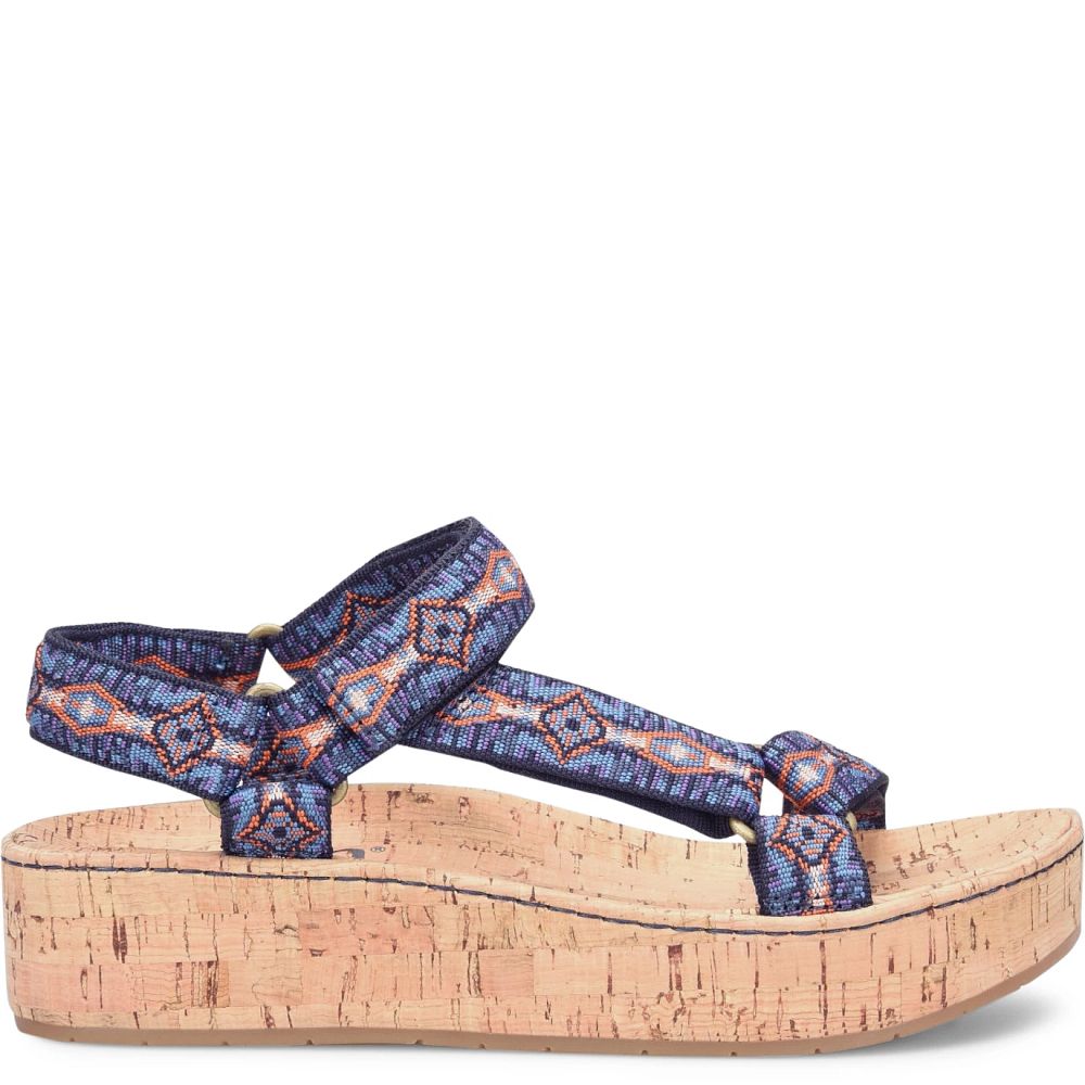 Born Sirena Colors Sandals Navy Fabric Product ID-IhSSFdQs