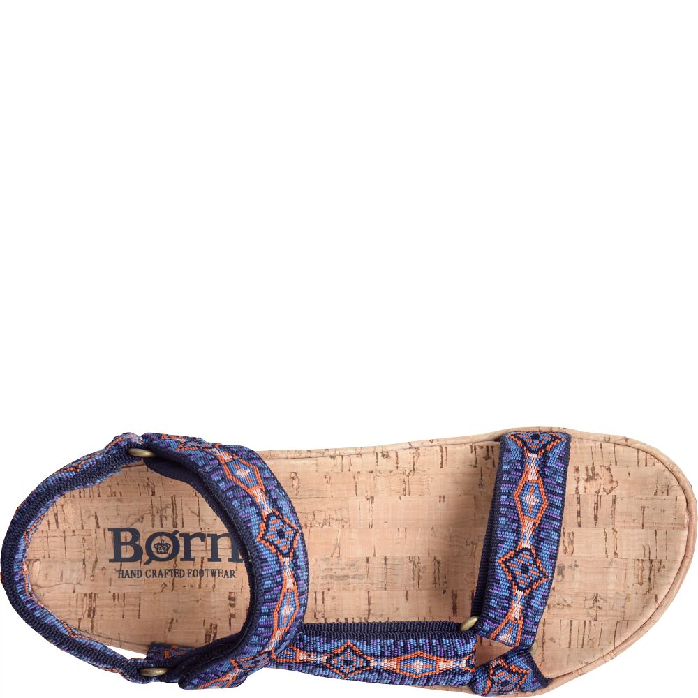 Born Sirena Colors Sandals Navy Fabric Product ID-IhSSFdQs