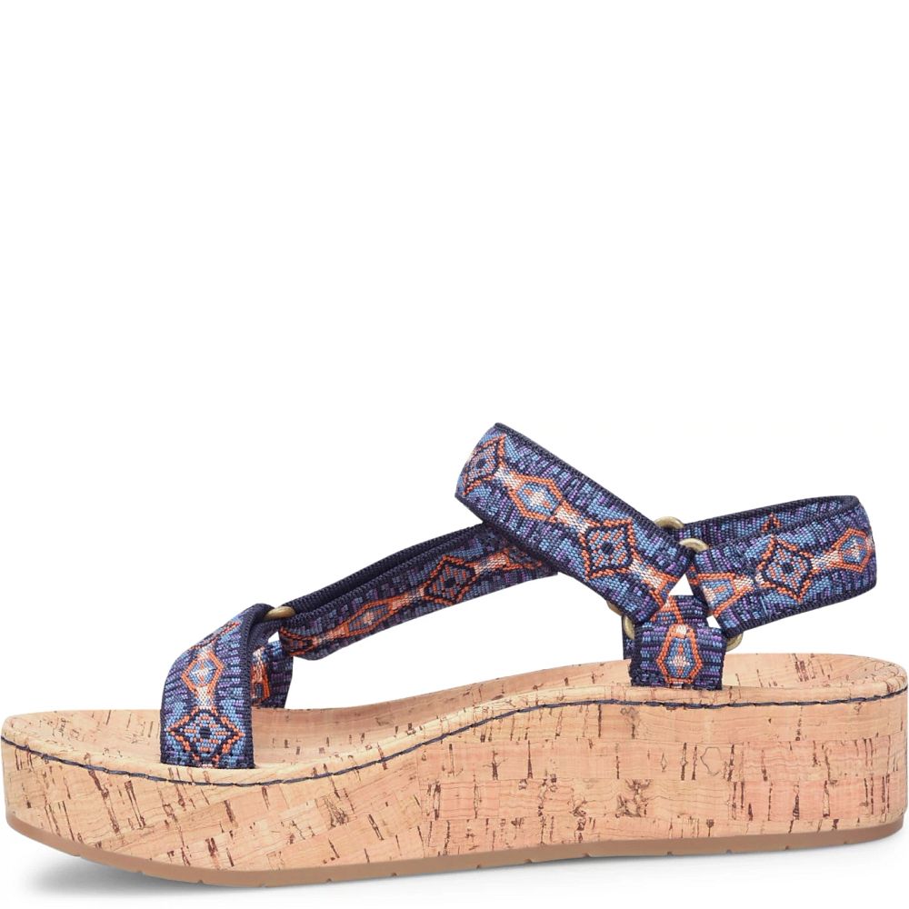 Born Sirena Colors Sandals Navy Fabric Product ID-IhSSFdQs
