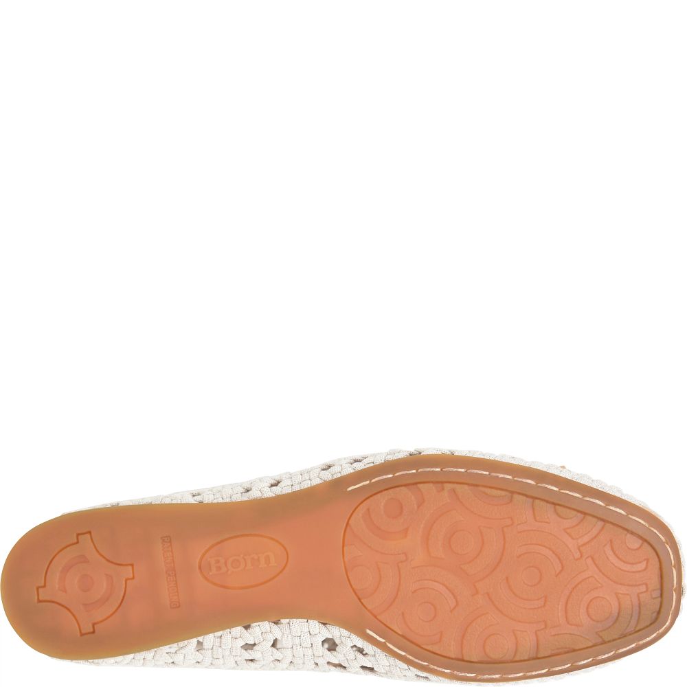 Born Cameo II Clogs Cream Knit Fabric Product ID-KTfBhnU9