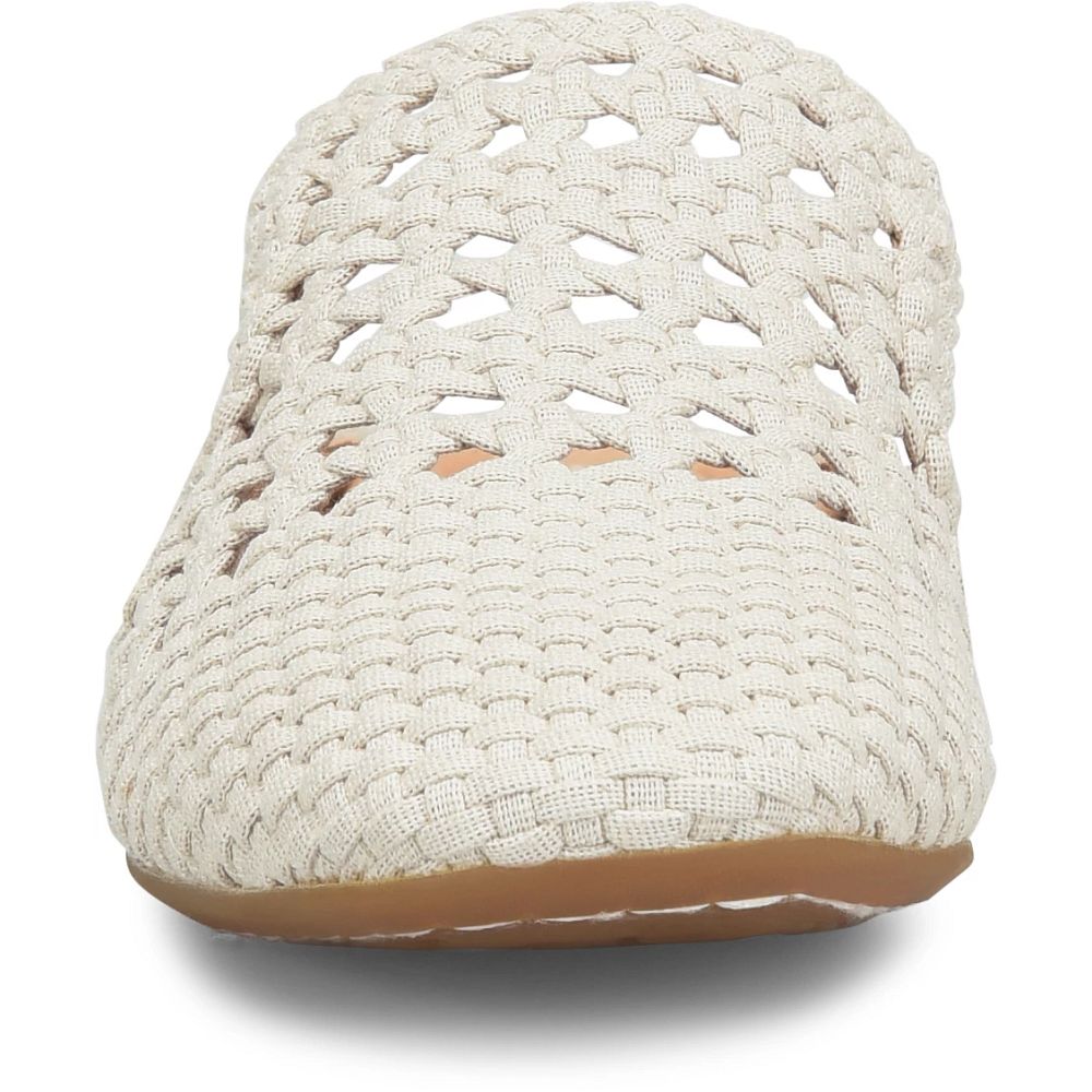 Born Cameo II Clogs Cream Knit Fabric Product ID-KTfBhnU9