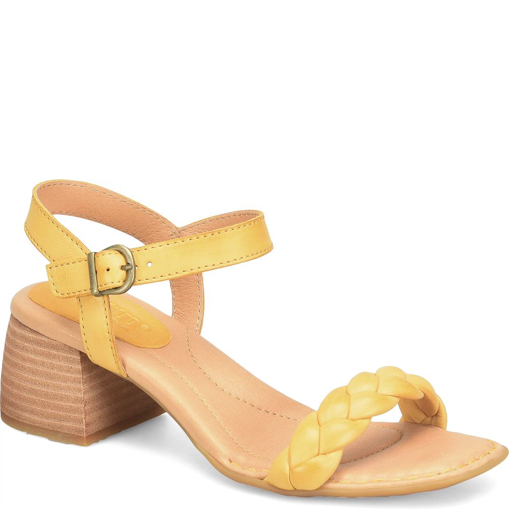 Born Simone Sandals Yellow Mustard Product ID-Ly31vUud