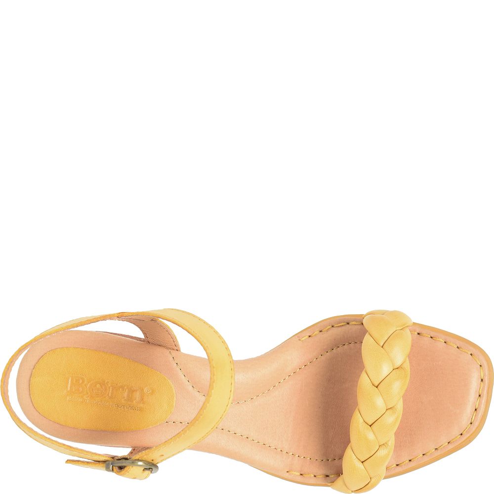 Born Simone Sandals Yellow Mustard Product ID-Ly31vUud