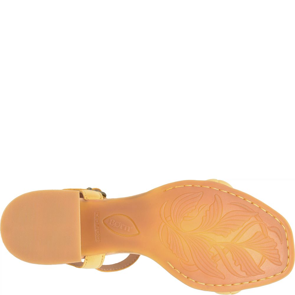 Born Simone Sandals Yellow Mustard Product ID-Ly31vUud