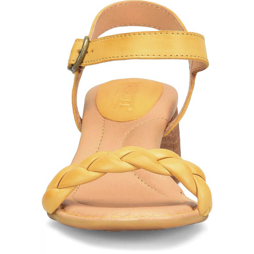Born Simone Sandals Yellow Mustard Product ID-Ly31vUud