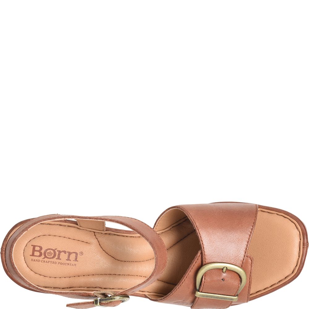 Born Browyn Sandals Cognac With Leather Wrap Product ID-M7lxOr76