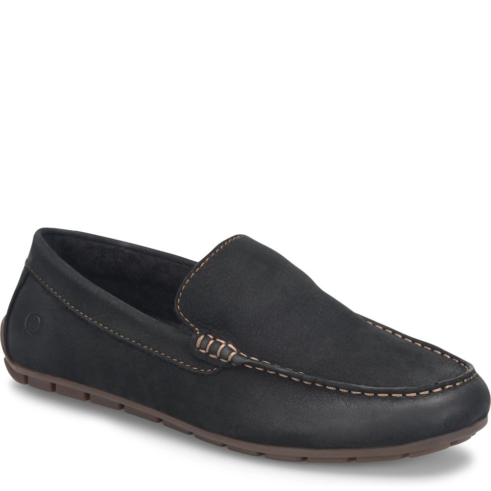 Born Allan Shearling Slippers Black Nubuck Product ID-MmNOFGxj