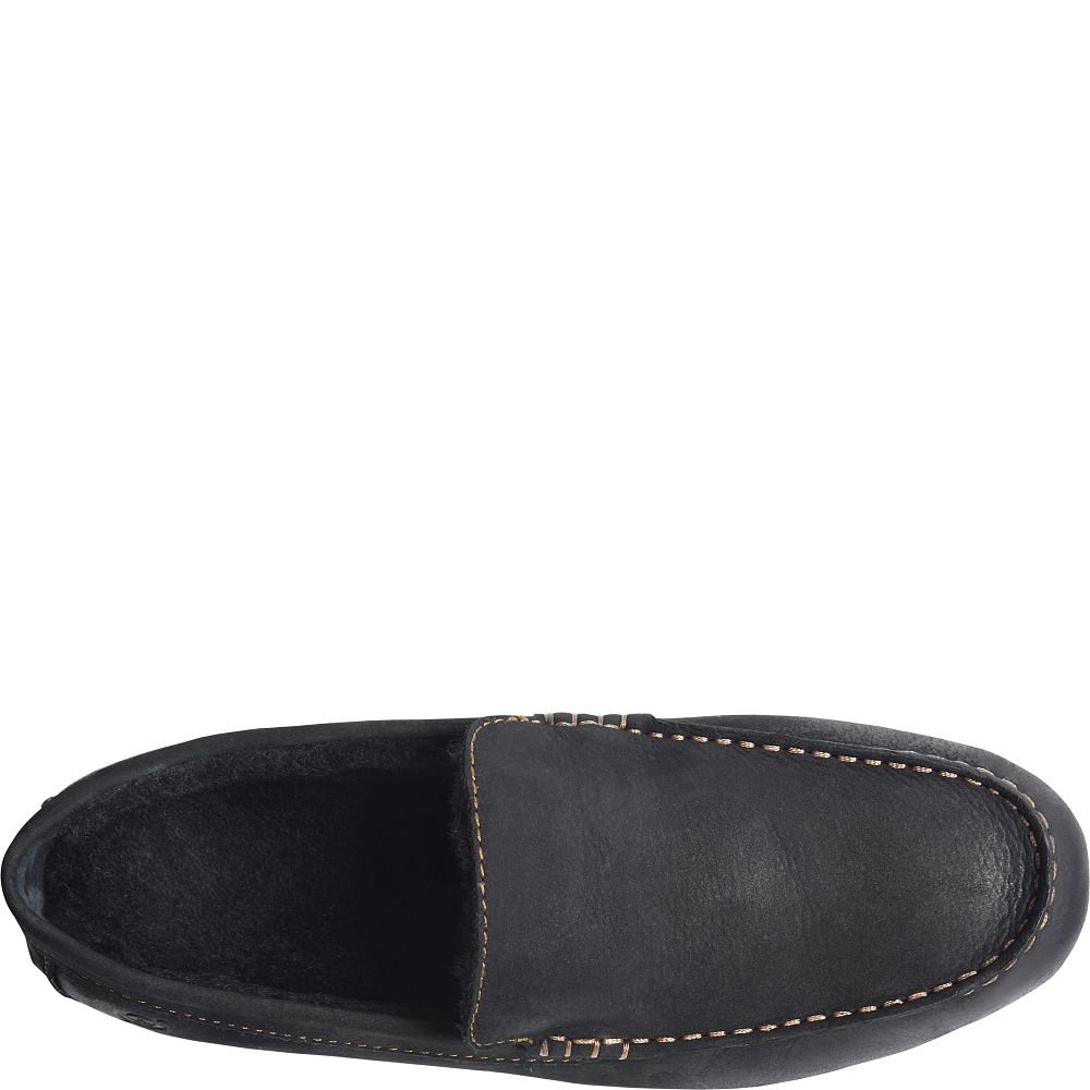 Born Allan Shearling Slippers Black Nubuck Product ID-MmNOFGxj