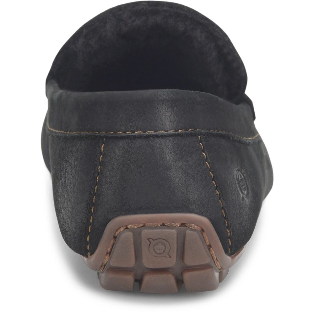 Born Allan Shearling Slippers Black Nubuck Product ID-MmNOFGxj