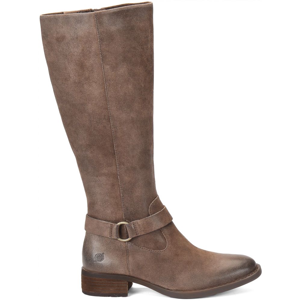 Born Saddler Boots Taupe Distressed Product ID-No9Dh6RG