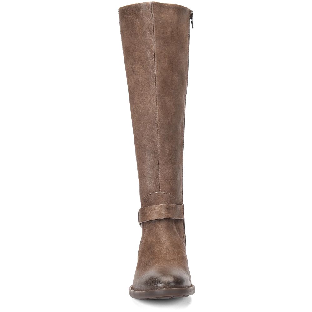 Born Saddler Boots Taupe Distressed Product ID-No9Dh6RG