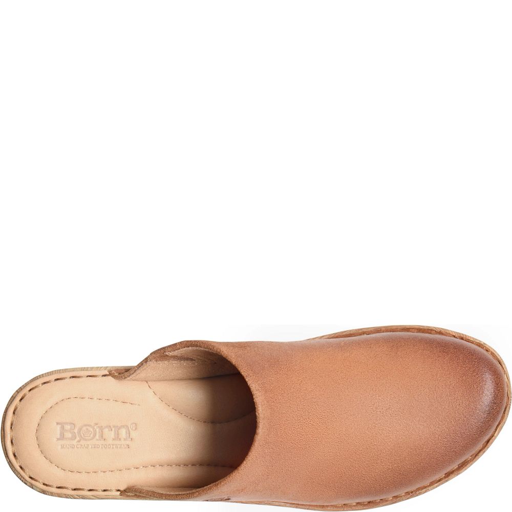 Born Natalie Clogs Tan Camel Distressed Product ID-PYKire0g
