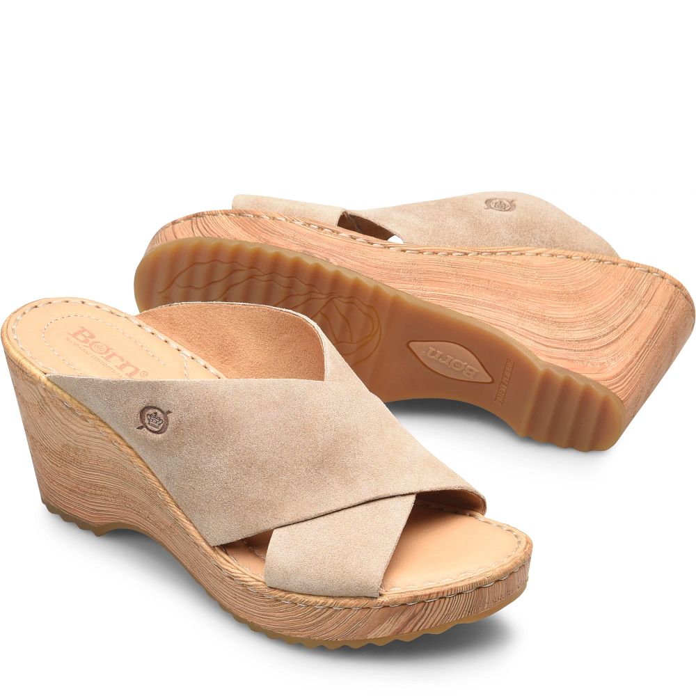 Born Nora Sandals Cream Visone Suede Product ID-PkUm9ZEW