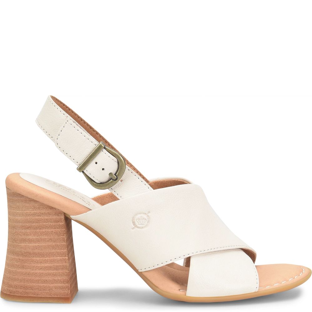 Born Tessa Sandals White Ivory Product ID-QescTu63