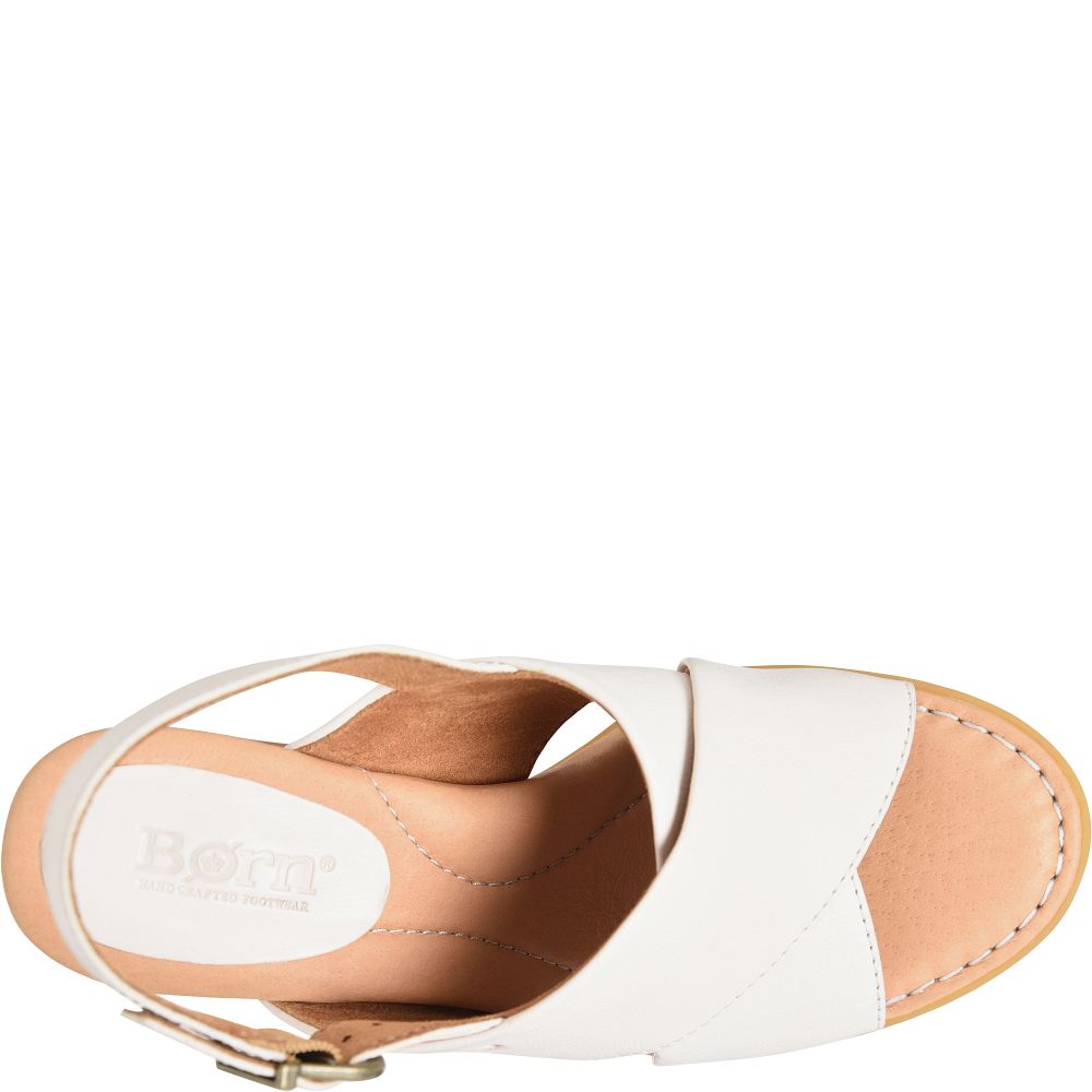 Born Tessa Sandals White Ivory Product ID-QescTu63