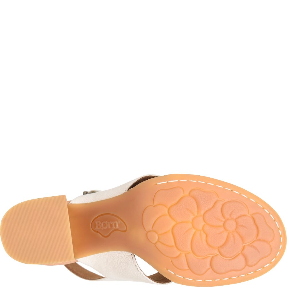 Born Tessa Sandals White Ivory Product ID-QescTu63