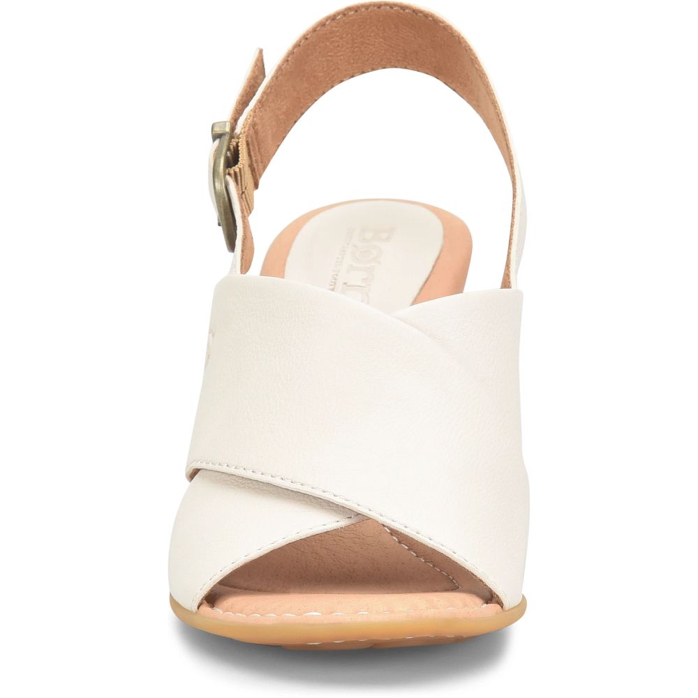 Born Tessa Sandals White Ivory Product ID-QescTu63