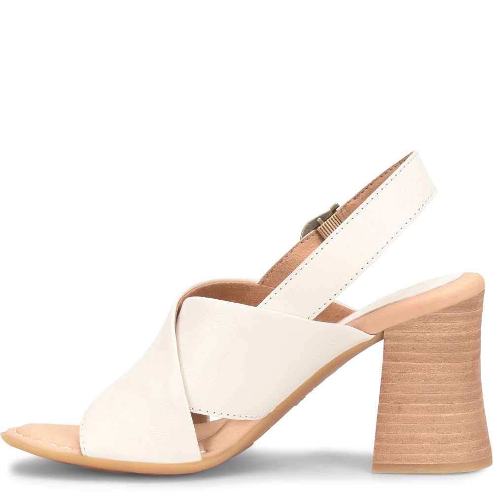 Born Tessa Sandals White Ivory Product ID-QescTu63