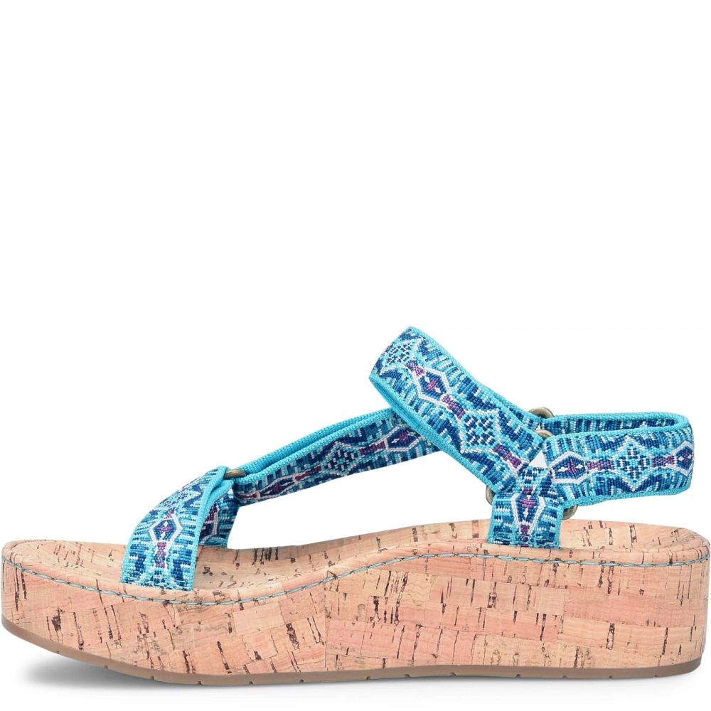 Born Sirena Colors Sandals Turquoise Fabric Product ID-RBYSGdUM