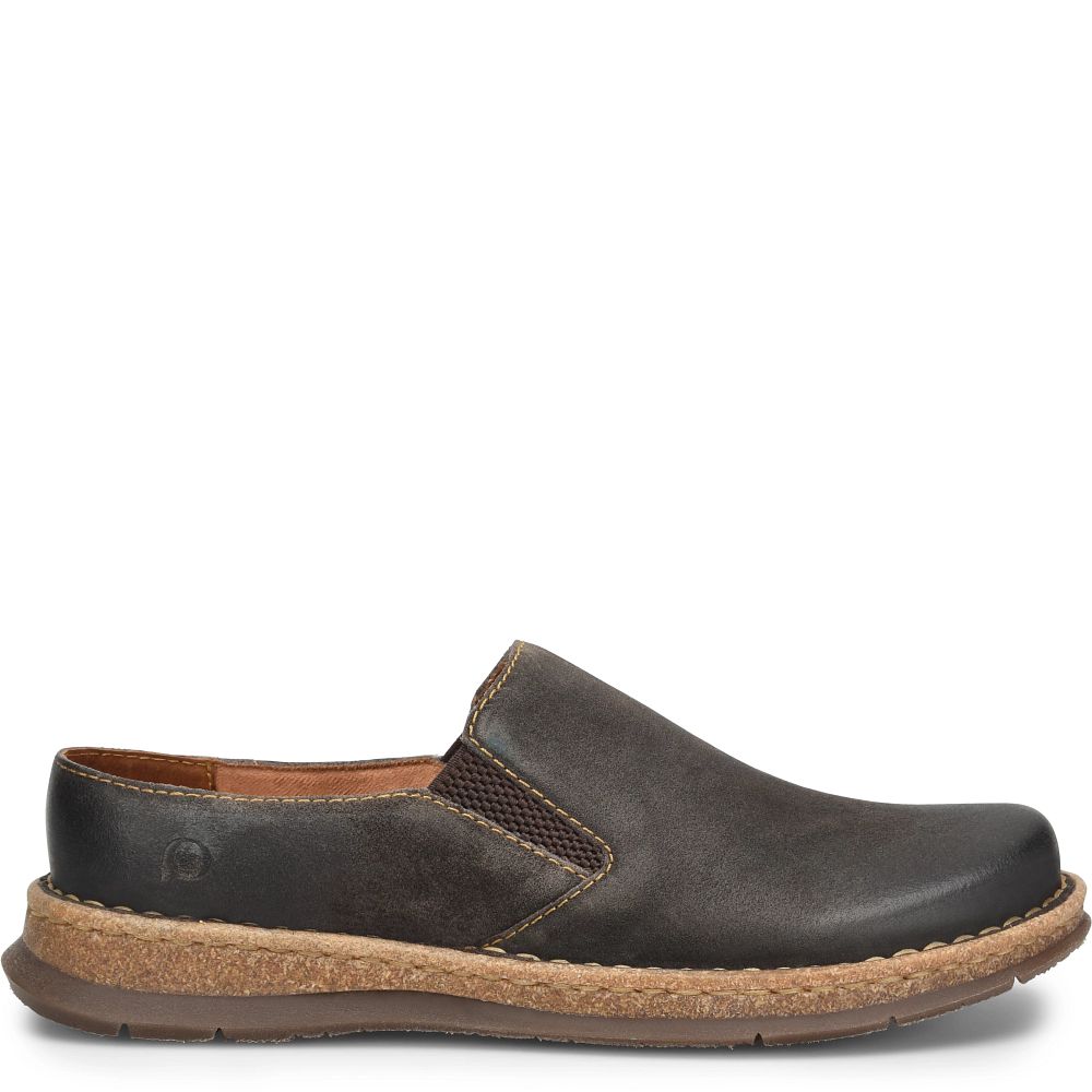 Born Bryson Clog Slip-Ons Dark Concrete Distressed Product ID-RrvmF979