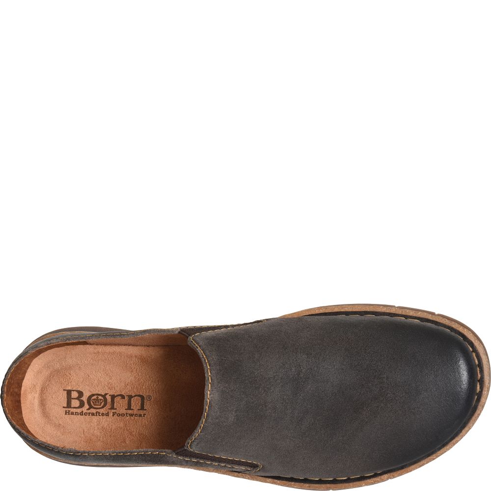 Born Bryson Clog Slip-Ons Dark Concrete Distressed Product ID-RrvmF979
