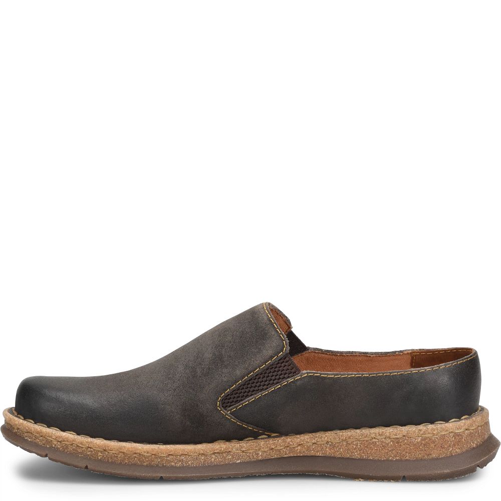 Born Bryson Clog Slip-Ons Dark Concrete Distressed Product ID-RrvmF979