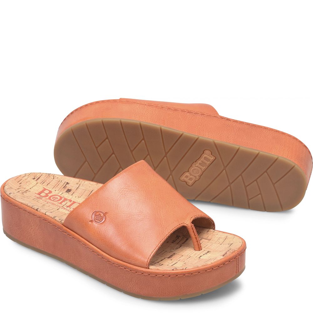 Born Sharr Sandals Orange Papaya Product ID-SteeR8PJ
