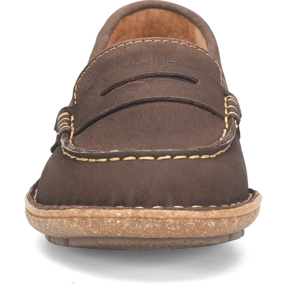 Born Nerina Slip-Ons Brown Crater Nubuck Product ID-UjzQRbi4