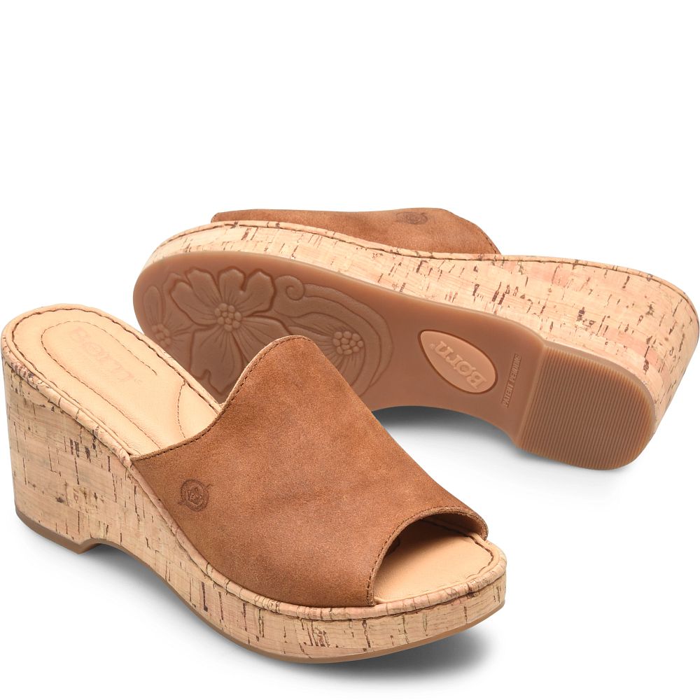 Born Lilah Sandals Tan Camel Distressed Product ID-WXNaFnCG