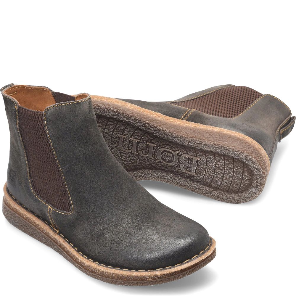 Born Faline Boots Dark Concrete Distressed Product ID-XogCruWn