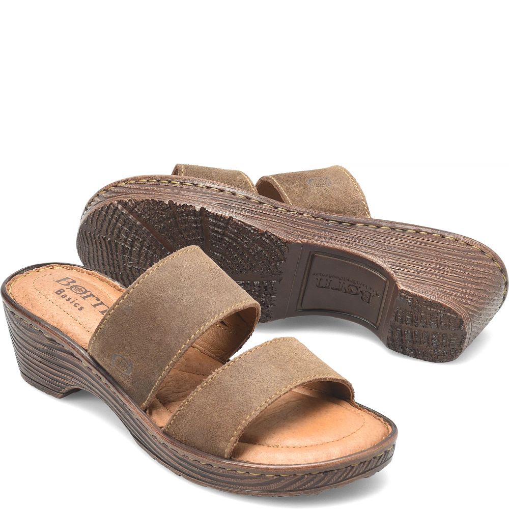 Born Sana Basic Sandals Taupe Distressed Product ID-dCF2RhcQ