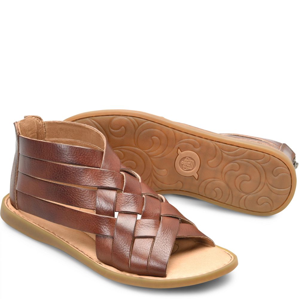 Born Iwa Woven Sandals Dark Tan Bourbon Product ID-fDFtewQU