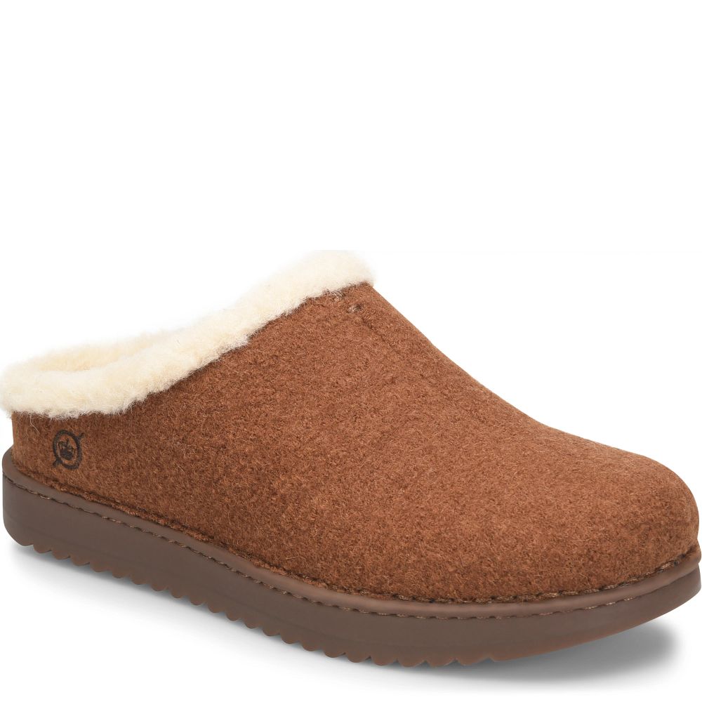 Born Jayce Slip-Ons Cognac Wool Combo Product ID-i2SYjEy2