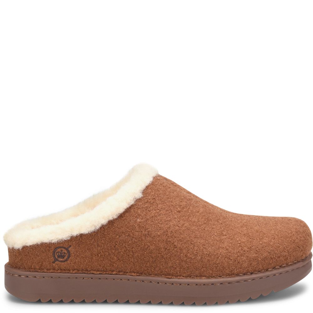 Born Jayce Slip-Ons Cognac Wool Combo Product ID-i2SYjEy2