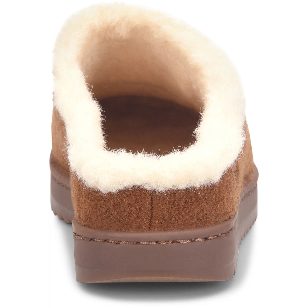 Born Jayce Slip-Ons Cognac Wool Combo Product ID-i2SYjEy2