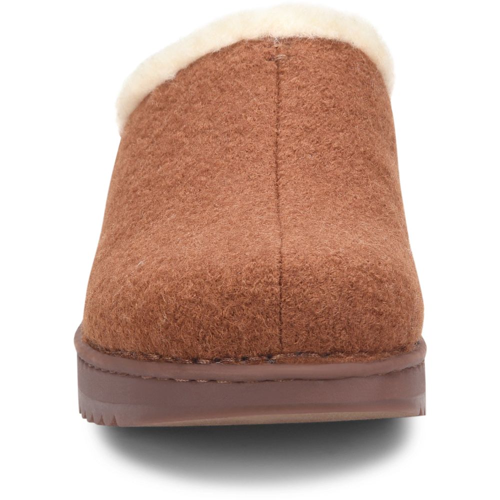 Born Jayce Slip-Ons Cognac Wool Combo Product ID-i2SYjEy2